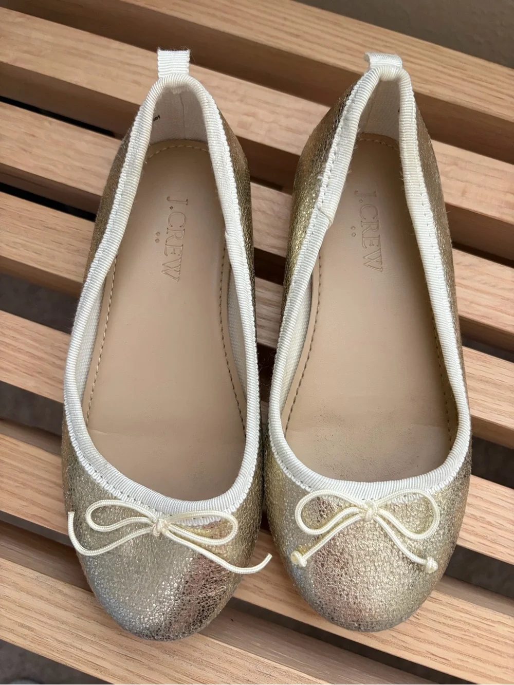 Kids Glitter Ballet Flats - Gold